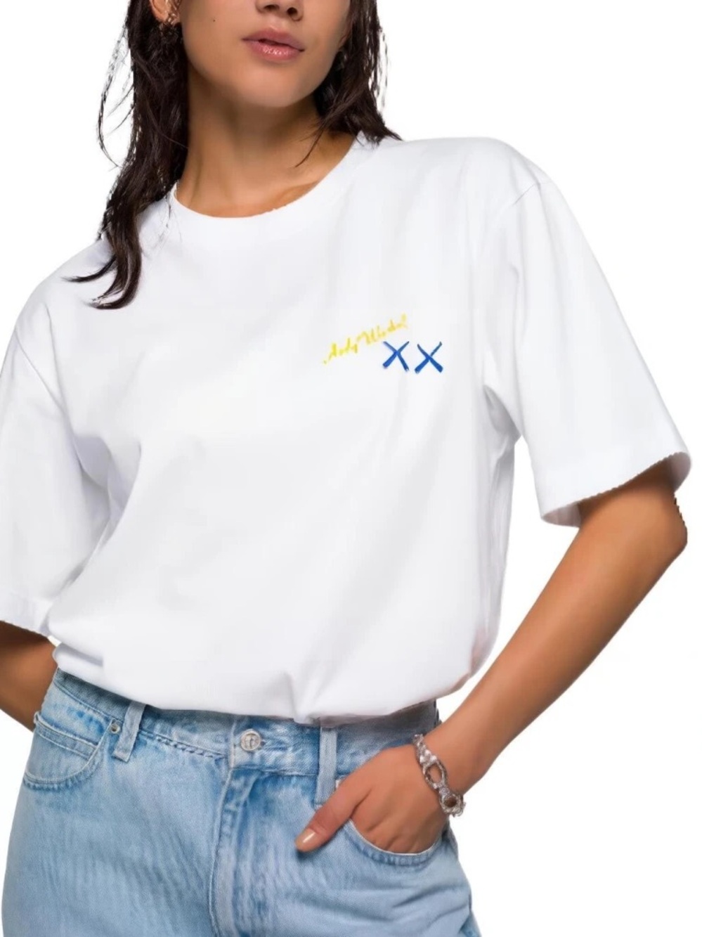KAWS x Uniqlo  x WARHOL UT white women's T-shirt, size S. Condition: like new, u